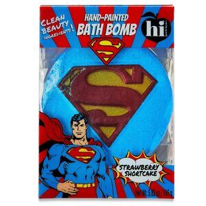 2/$14 💥 NEW Hand Painted Superman 1" Thick Round Bath Bomb (4404)